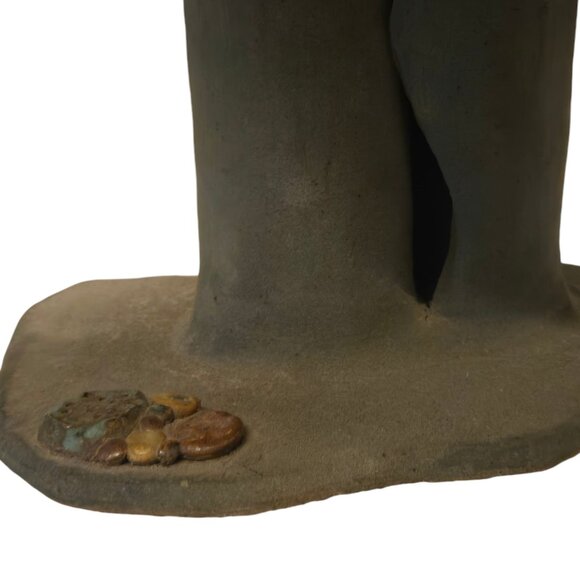 Mushroom Sculpture OOAK Pottery Folk Art Large Boho Fairy Garden Home Decor - Picture 5 of 16